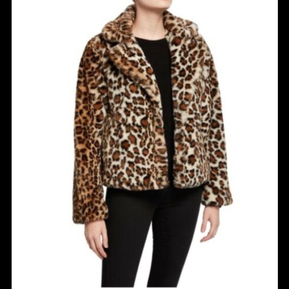 [NIEMAN MARCUS] Amazingly soft ! FAUX FUR LEOPARD JACKET COAT